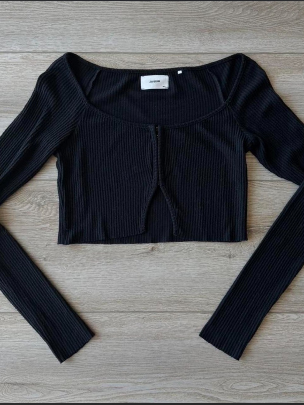 Joah Brown crop knit cardigan